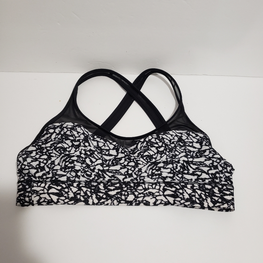 Lululemon Swim Top Mini Ripple White Seal Grey / Black